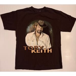 Vtg 2006 Toby Keith Hookin' Up Hangin' Out Concert T-Shirt Brown Sz M